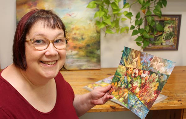 Watercolor pencil artist and her art. Paivi Eerola, Finland.