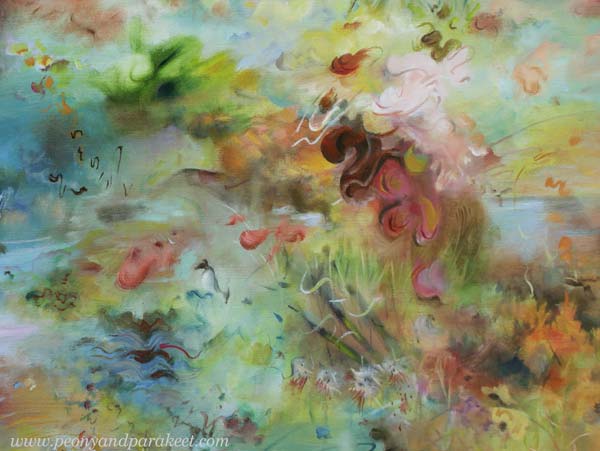 Painting a childhood's dream. A detail of an oil painting called Predator's World. By Paivi Eerola, Finland.