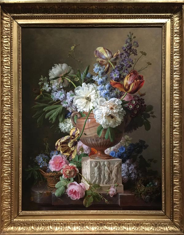 Flower Still Life with an Alabaster Vase by Gerard van Spaendonck, oil on canvas, 1783, Rijksmuseum