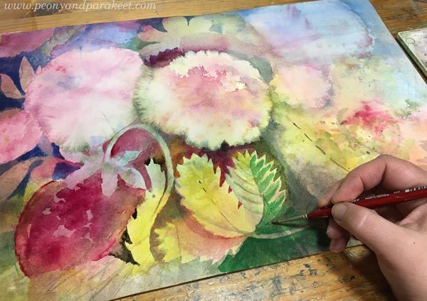 Watercolor painting in progress. The importance of details.