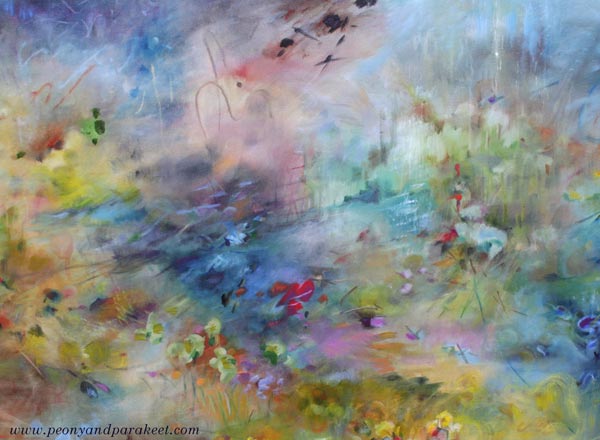 A detail of a seascape painting in progress. By Päivi Eerola.