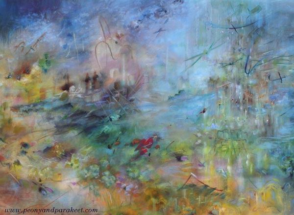 A detail of a seascape painting called Atlantis by Päivi Eerola.