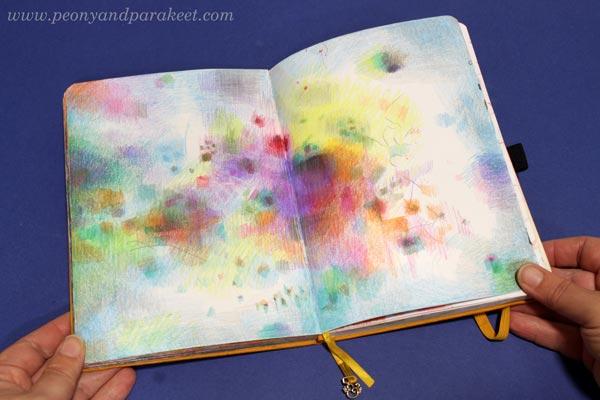 Archer & Olive notebook for colored pencil art. Abstract pages, still half empty!