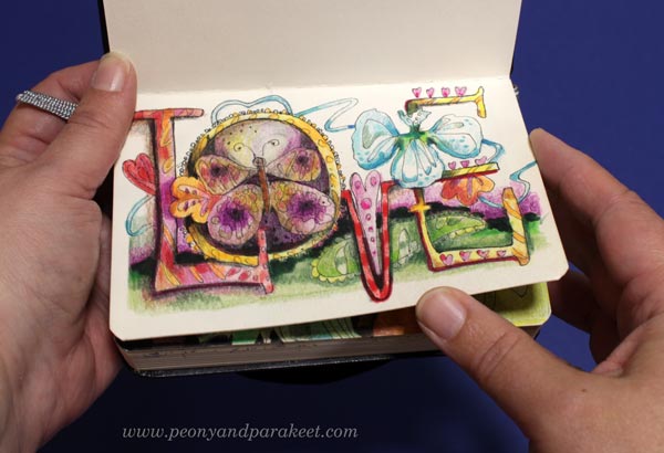 Tiny notebook as an art journal.
