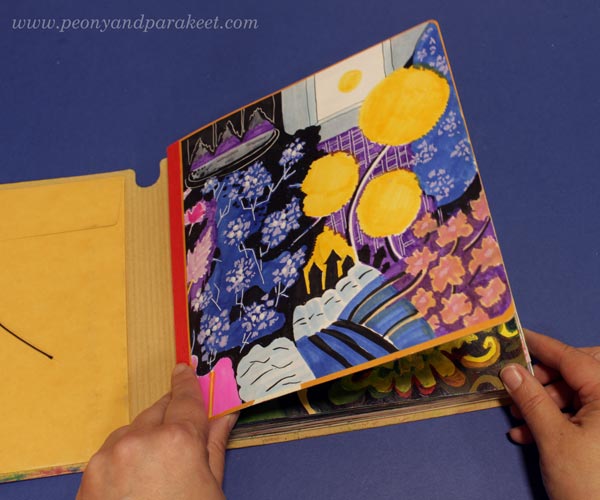 Dylusions Creative Journal Square inside cover decoration