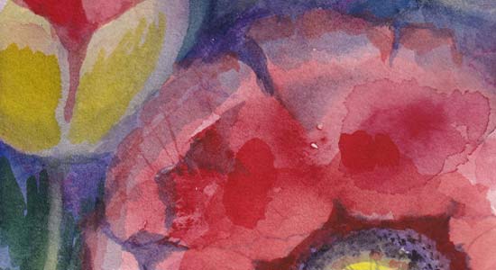 Lesson 1 of the watercolor course Wild Garden