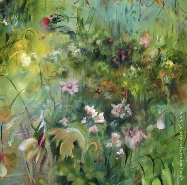 A detail of the oil painting Elixir by Päivi Eerola