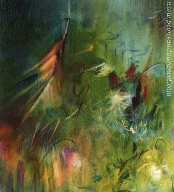 A detail of the oil painting Elixir by Päivi Eerola