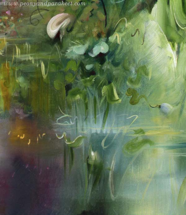 A detail of the oil painting Elixir by Päivi Eerola