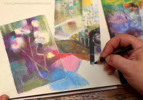Inspiration from cubism - an art journal page in progress.