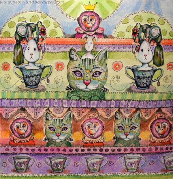 Magical stripes - an art journal idea by Päivi Eerola.