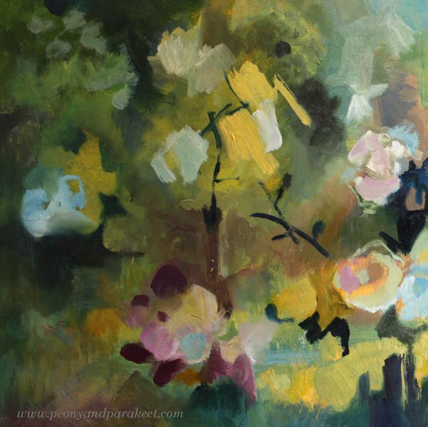 Making florals more modern - a detail of the tutorial.