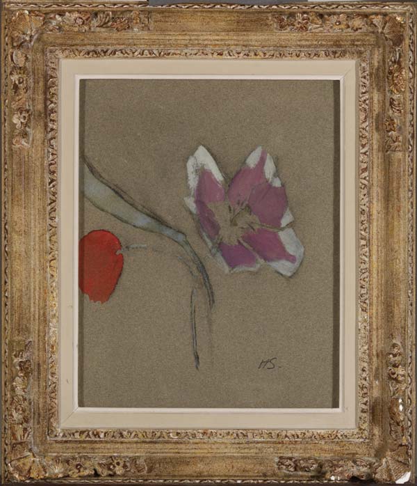 Helene Schjerfbeck, Anemone, gouache on paper, 30.5 x 24 cm, 1942. From the Finnish National  Gallery's collection.