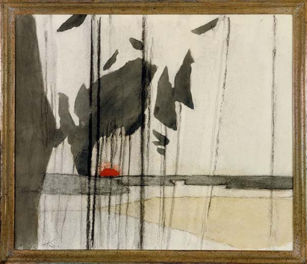 Helene Schjerfbeck, Trees and Sunset, 24.5 x 28.5 cm, 1942. From the Finnish National Gallery's collection.