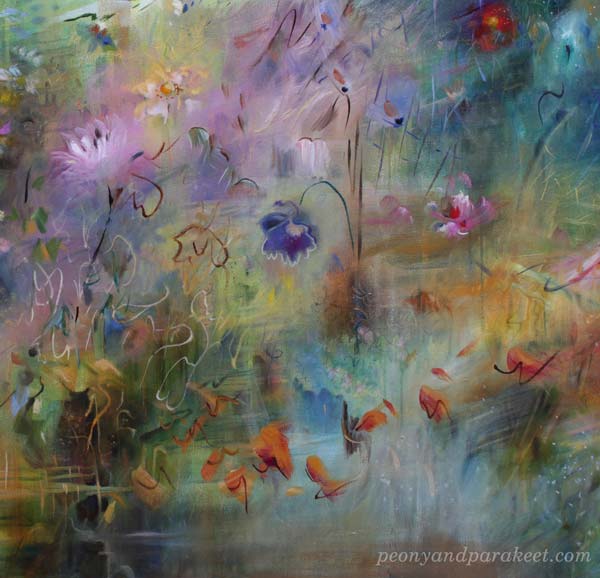 A detail of Cosmos, oil painting by Päivi Eerola, Finland