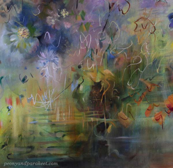 A detail of Cosmos, oil painting by Päivi Eerola, Finland