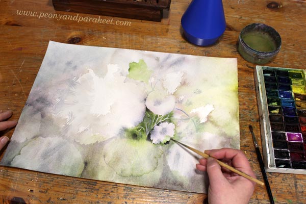 Tiny joys of watercolor painting. Art in progress.