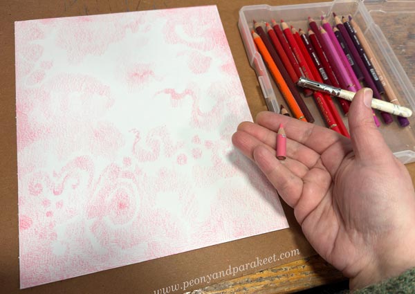 Intuitive abstract art with colored pencils: Step #1: Pick Your Shortest Pencil and Color Lightly