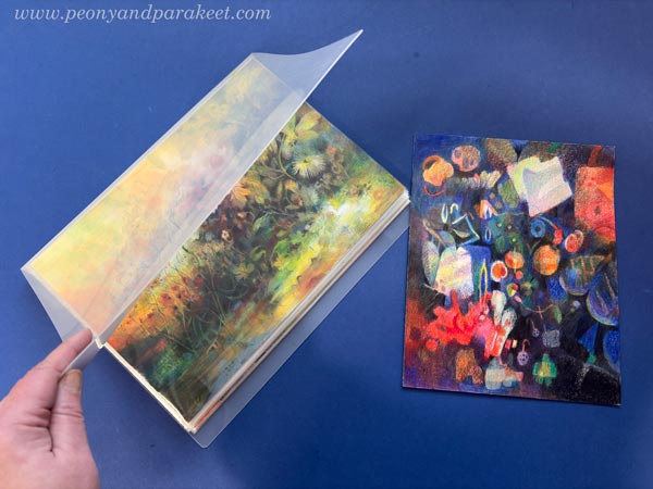 Storing colored pencil art.