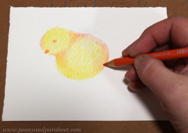 Starting a colored pencil drawing.