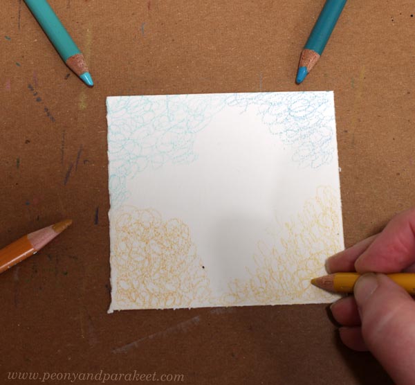 Step 1 of the colored pencil tutorial.