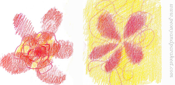 Exploring a living line with colored pencils