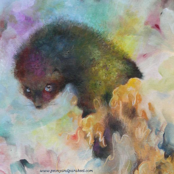 Detail of Fauna, oil on canvas by Päivi Eerola.