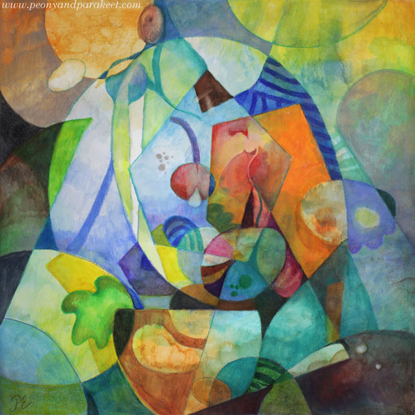 Modernistic abstract art by Päivi Eerola. See the step-by-step tutorial for creating in modernistic style.,