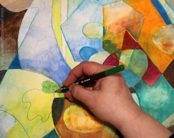 Drawing in a modernistic style.