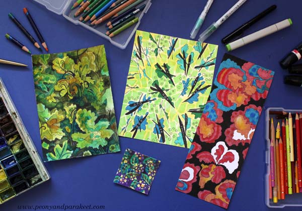 Draw patterned papers and learn to draw.