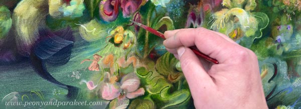 Finishing a painting. By Paivi Eerola.