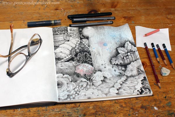 Paivi Eerola's illustration about the impact of the wonderful book Tsubaki Stationery Store. Supplies included.