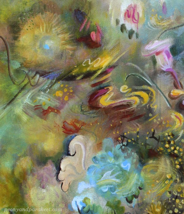 A detail of Golden, oil on canvas by Päivi Eerola, Finland. 