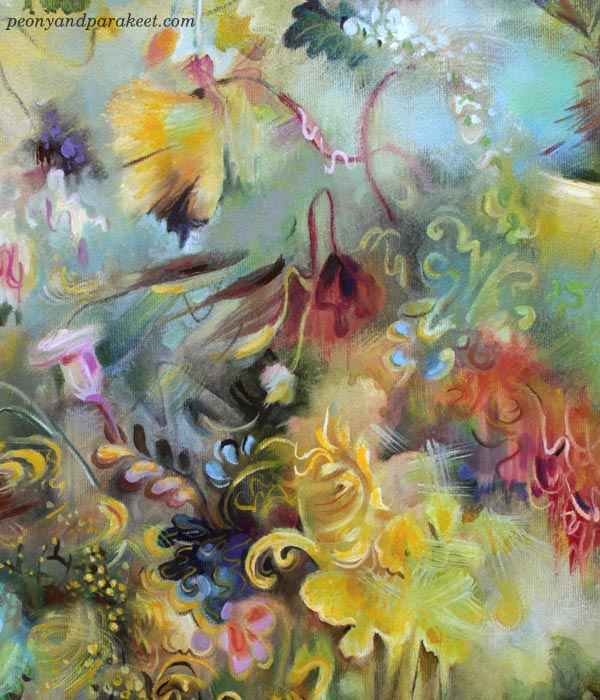 A detail of Golden, oil on canvas by Päivi Eerola, Finland. 