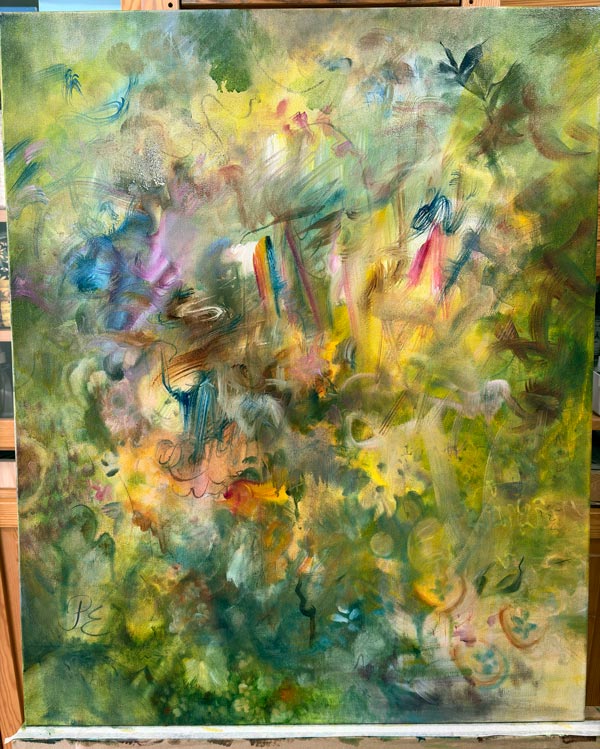 Painting in progress. Beautiful mess.