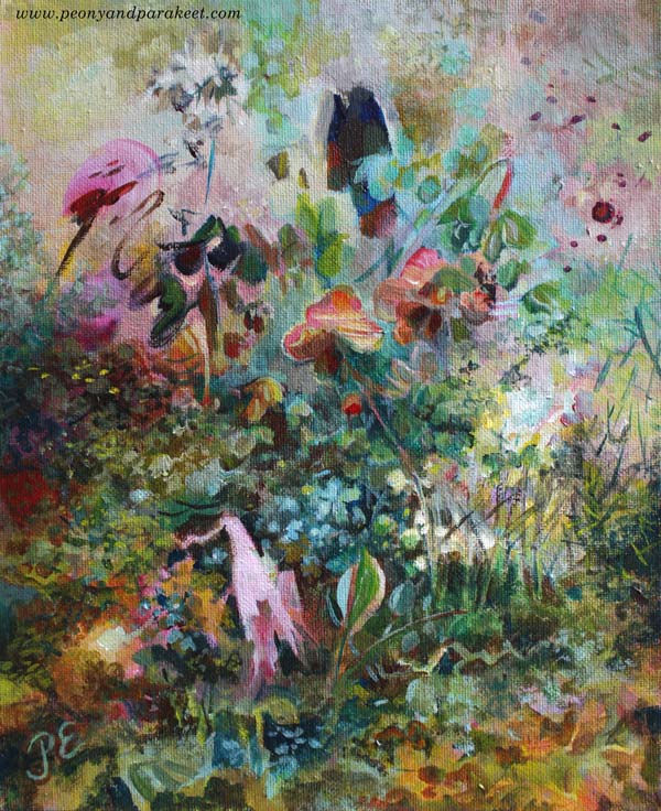 Farewell to Summer, small acrylic nature painting by Päivi Eerola, Finland