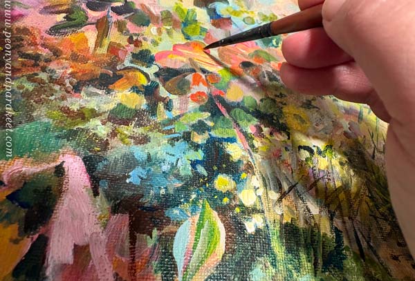 Nature's abstractions in acrylics. Painting freely without references.