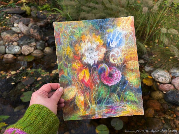 Colored pencils and autumn vibes. Drawing and coloring freely.