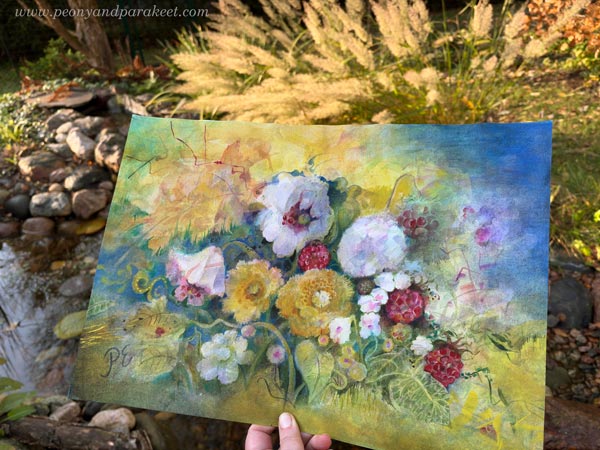 Floral watercolor painting by Paivi Eerola, Finland